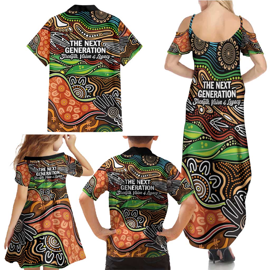 Thriving Together NAIDOC 2025 Family Matching Summer Maxi Dress and Hawaiian Shirt Aboriginal Indigenous Art