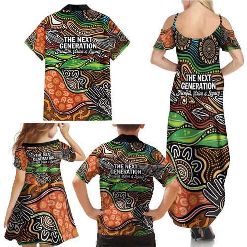 Thriving Together NAIDOC 2025 Family Matching Summer Maxi Dress and Hawaiian Shirt Aboriginal Indigenous Art