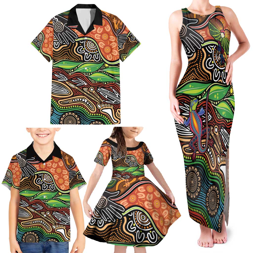 Thriving Together NAIDOC 2025 Family Matching Tank Maxi Dress and Hawaiian Shirt Aboriginal Indigenous Art