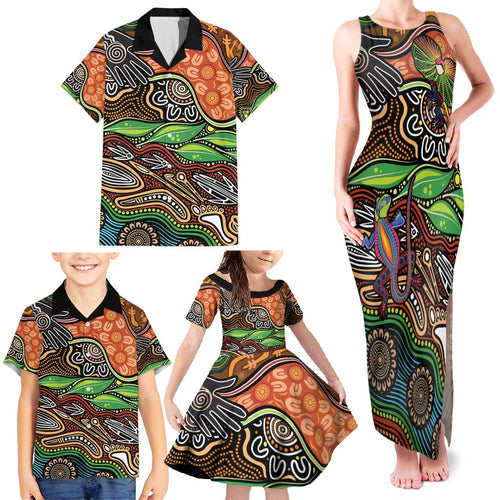 Thriving Together NAIDOC 2025 Family Matching Tank Maxi Dress and Hawaiian Shirt Aboriginal Indigenous Art