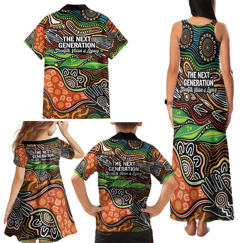 Thriving Together NAIDOC 2025 Family Matching Tank Maxi Dress and Hawaiian Shirt Aboriginal Indigenous Art