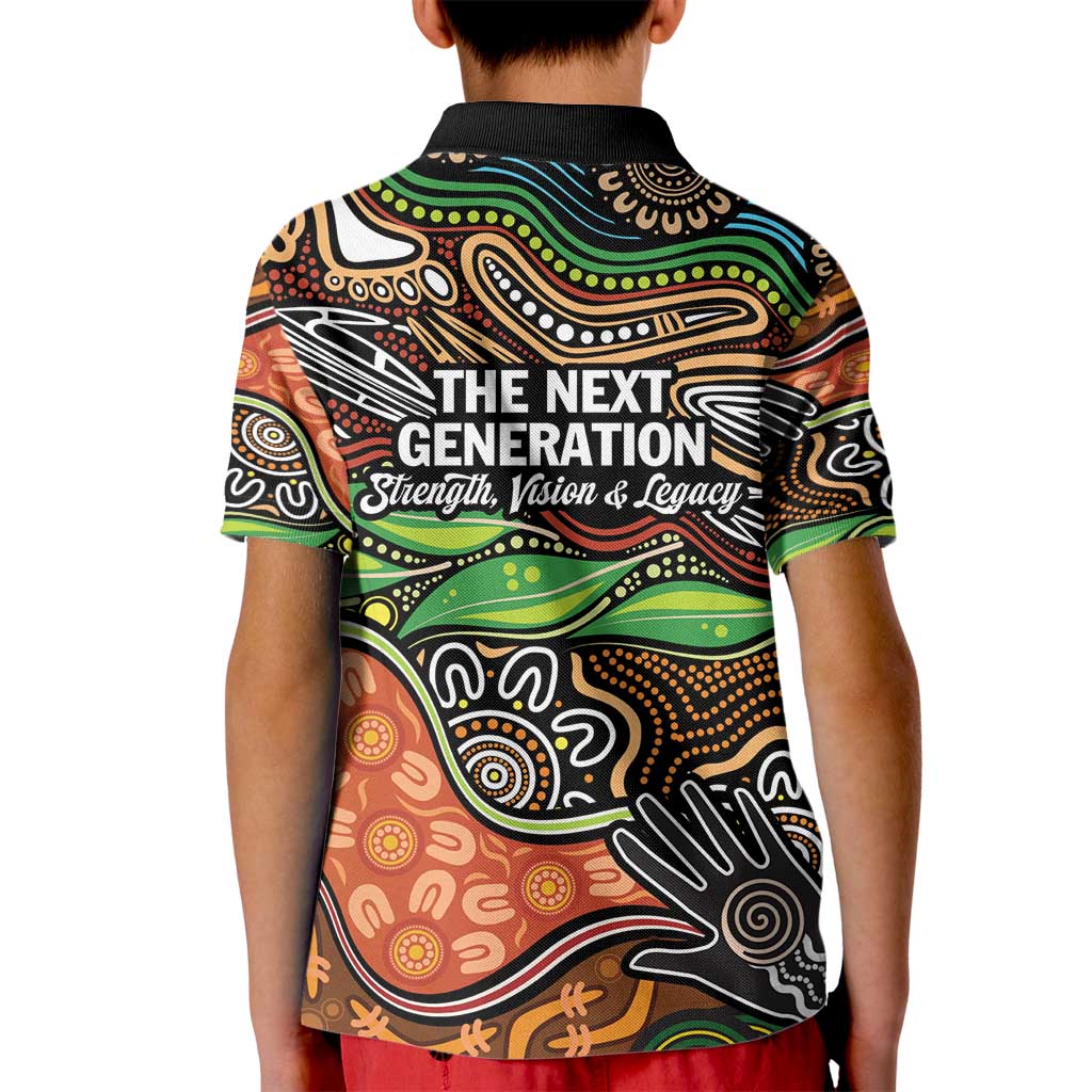 Thriving Together NAIDOC 2025 Kid Polo Shirt Aboriginal Indigenous Art