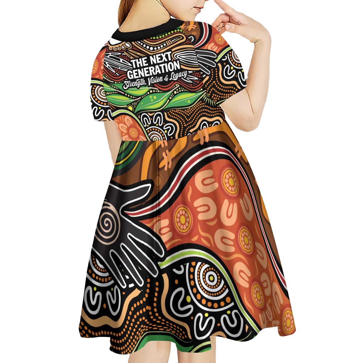 Thriving Together NAIDOC 2025 Kid Short Sleeve Dress Aboriginal Indigenous Art