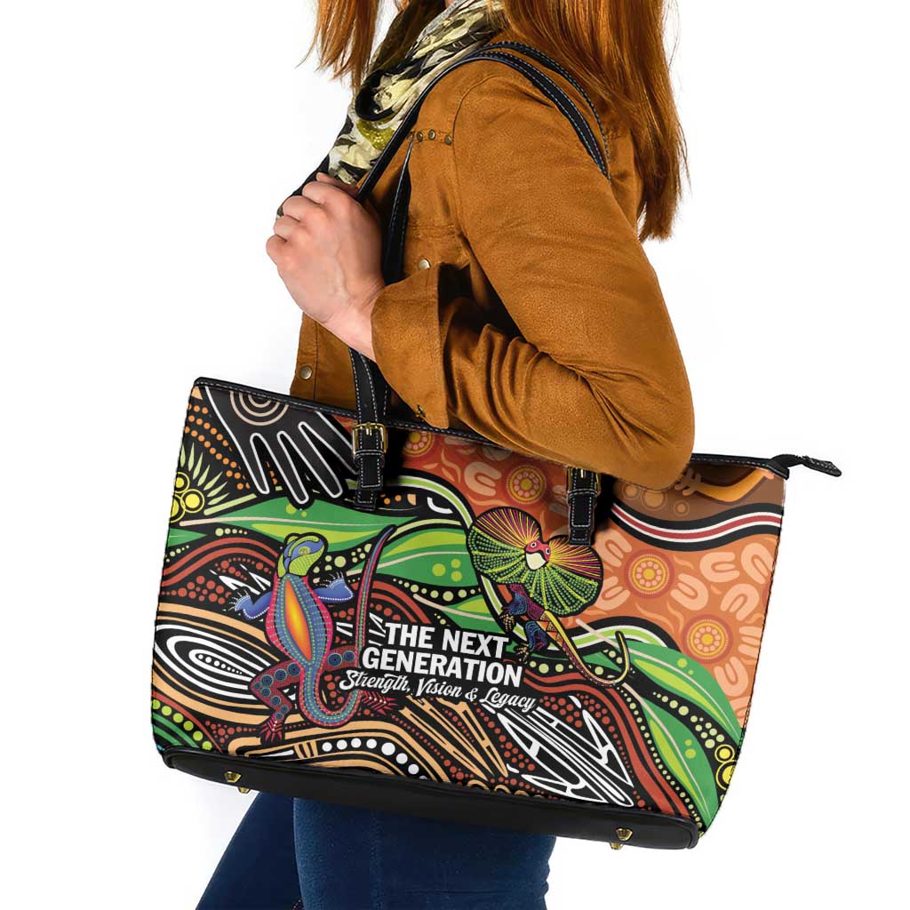 Thriving Together NAIDOC 2025 Leather Tote Bag Aboriginal Indigenous Art