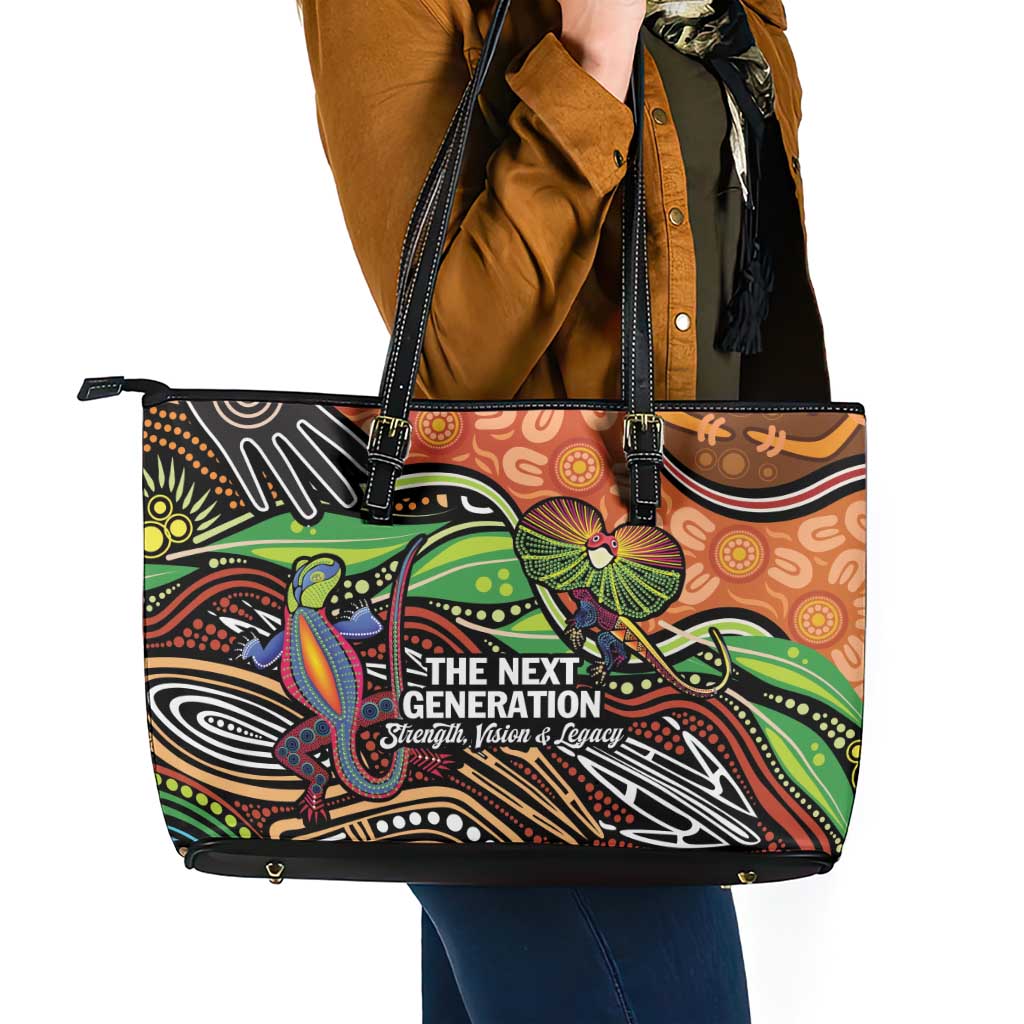 Thriving Together NAIDOC 2025 Leather Tote Bag Aboriginal Indigenous Art