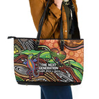 Thriving Together NAIDOC 2025 Leather Tote Bag Aboriginal Indigenous Art