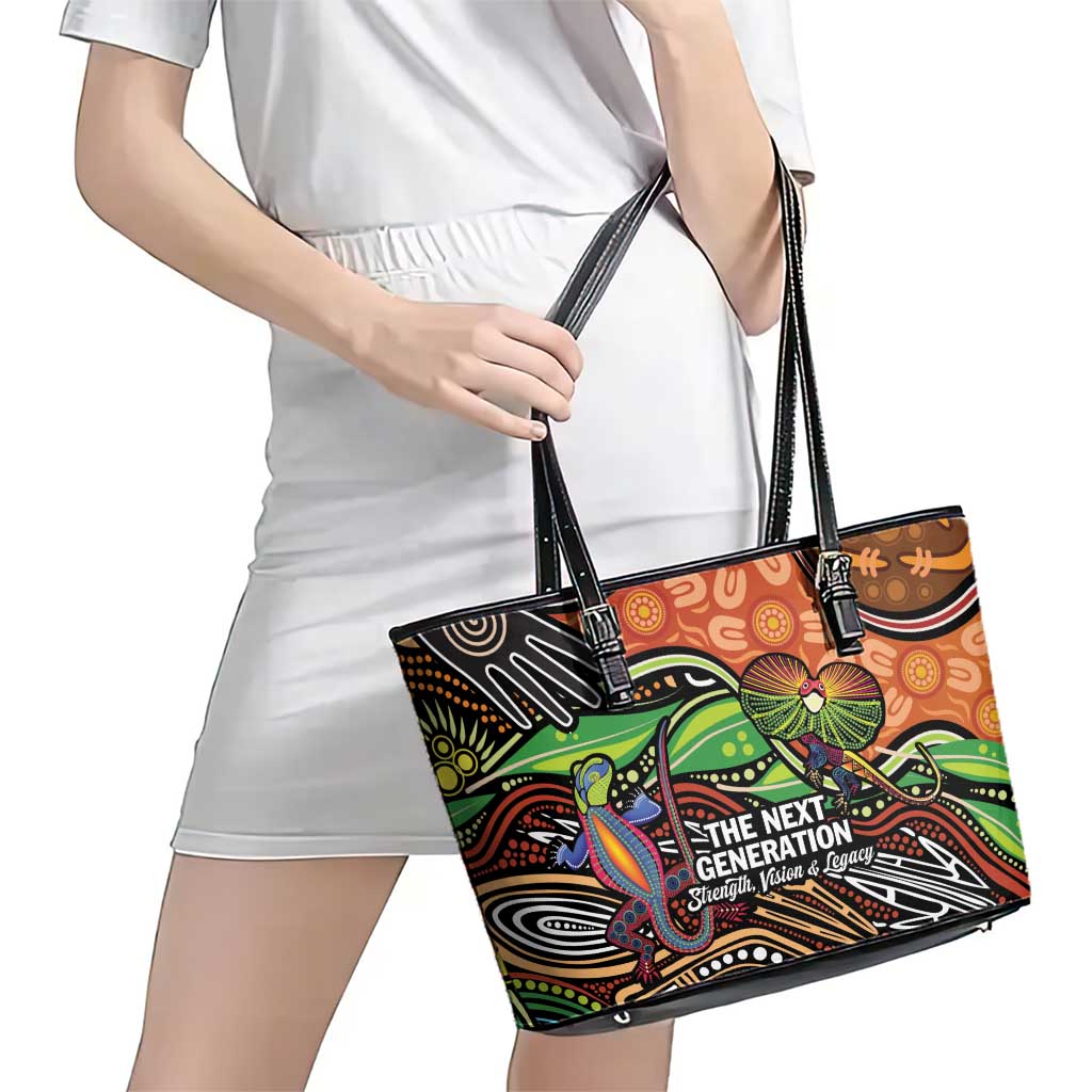 Thriving Together NAIDOC 2025 Leather Tote Bag Aboriginal Indigenous Art