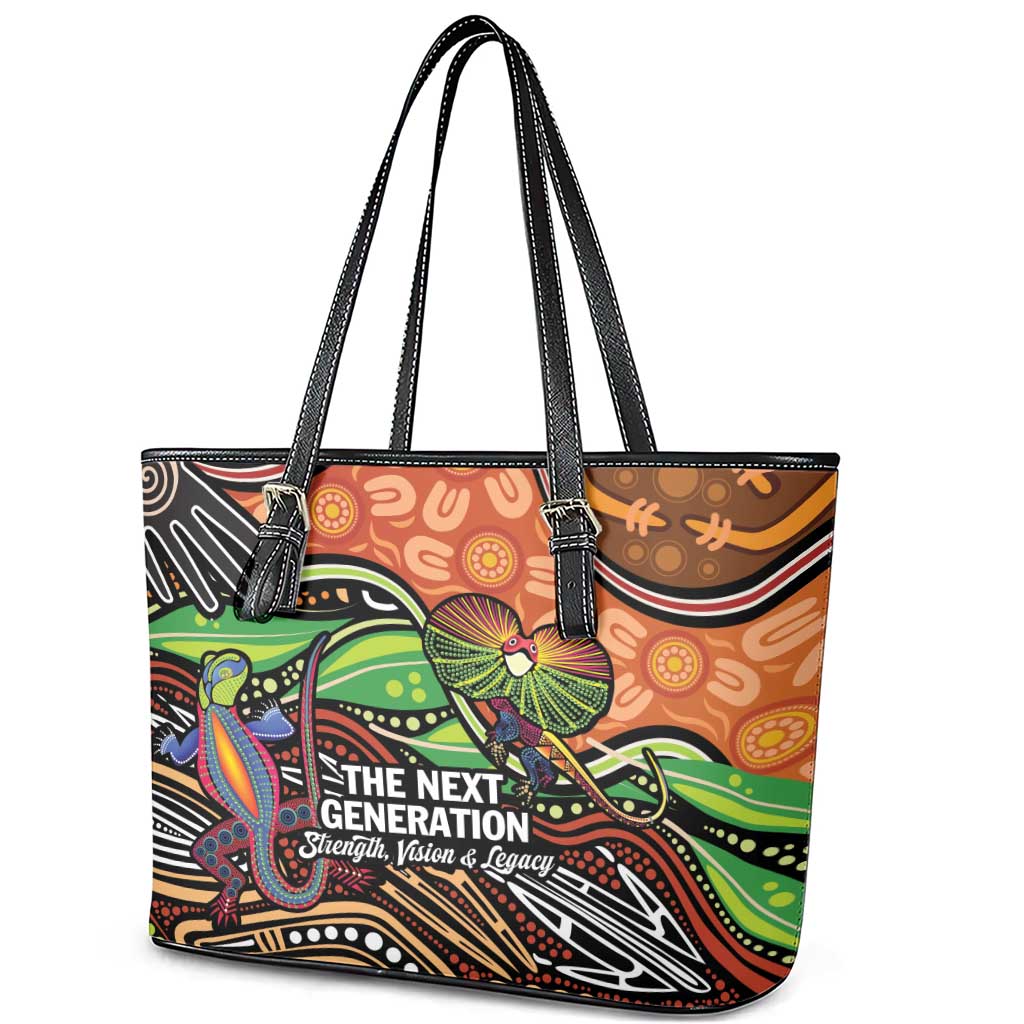 Thriving Together NAIDOC 2025 Leather Tote Bag Aboriginal Indigenous Art