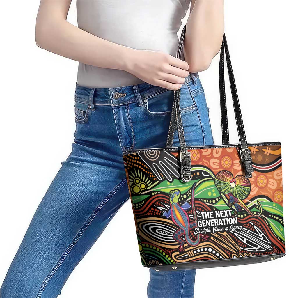 Thriving Together NAIDOC 2025 Leather Tote Bag Aboriginal Indigenous Art