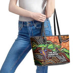 Thriving Together NAIDOC 2025 Leather Tote Bag Aboriginal Indigenous Art