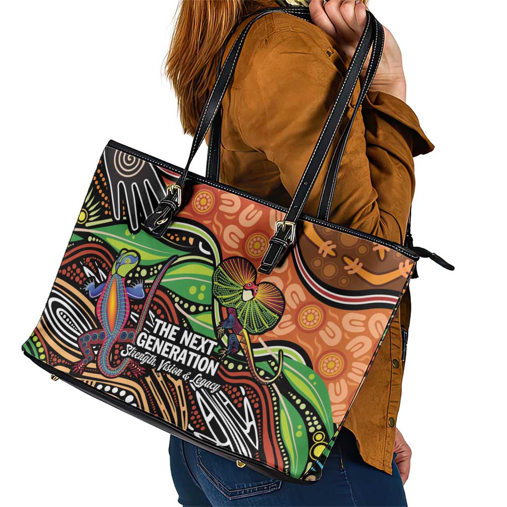 Thriving Together NAIDOC 2025 Leather Tote Bag Aboriginal Indigenous Art