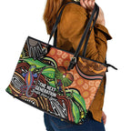 Thriving Together NAIDOC 2025 Leather Tote Bag Aboriginal Indigenous Art