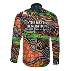 Thriving Together NAIDOC 2025 Long Sleeve Button Shirt Aboriginal Indigenous Art