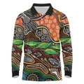Thriving Together NAIDOC 2025 Long Sleeve Polo Shirt Aboriginal Indigenous Art