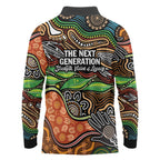 Thriving Together NAIDOC 2025 Long Sleeve Polo Shirt Aboriginal Indigenous Art
