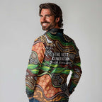 Thriving Together NAIDOC 2025 Long Sleeve Polo Shirt Aboriginal Indigenous Art