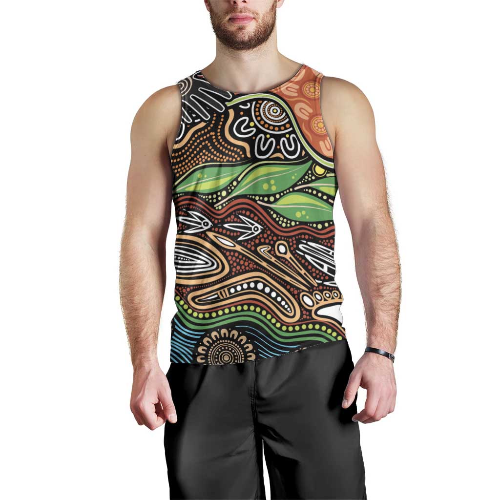 Thriving Together NAIDOC 2025 Men Tank Top Aboriginal Indigenous Art
