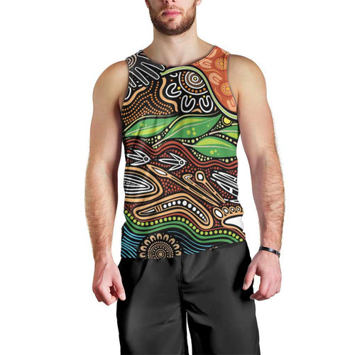 Thriving Together NAIDOC 2025 Men Tank Top Aboriginal Indigenous Art