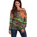 Thriving Together NAIDOC 2025 Off Shoulder Sweater Aboriginal Indigenous Art