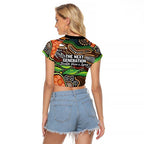 Thriving Together NAIDOC 2025 Raglan Cropped T Shirt Aboriginal Indigenous Art