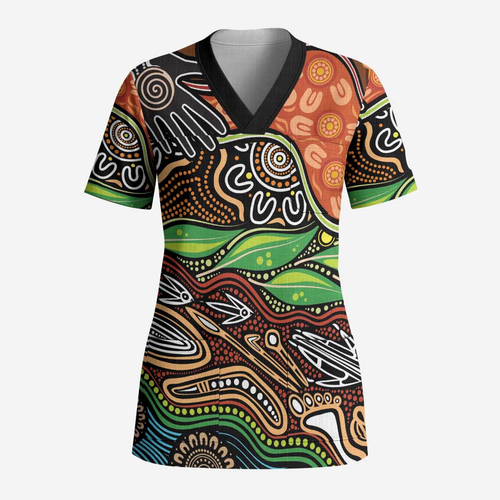 Thriving Together NAIDOC 2025 Scrub Top Aboriginal Indigenous Art - Aussie Hoodie