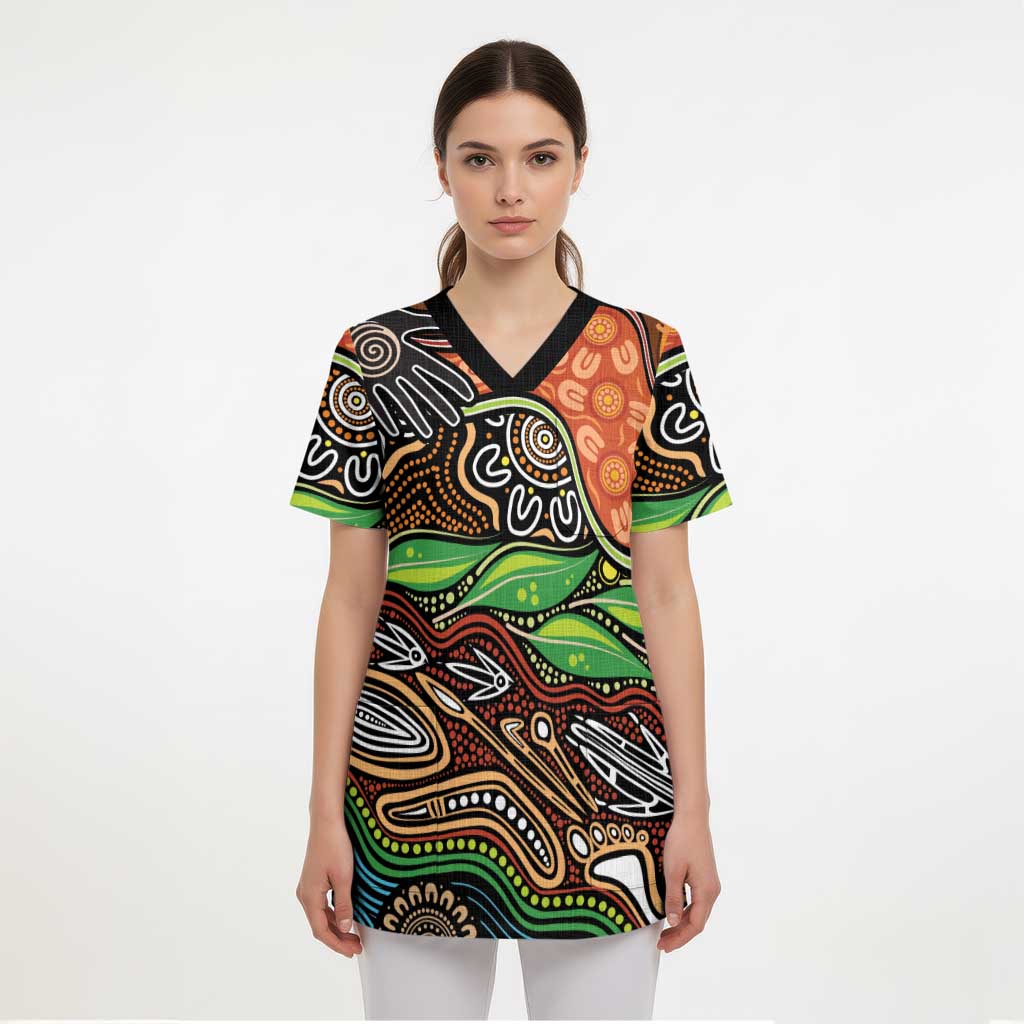 Thriving Together NAIDOC 2025 Scrub Top Aboriginal Indigenous Art - Aussie Hoodie