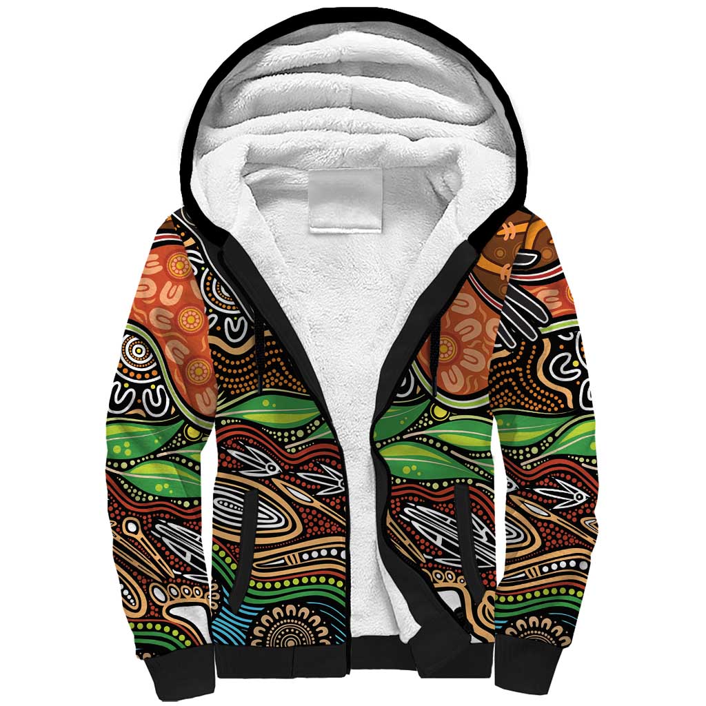 Thriving Together NAIDOC 2025 Sherpa Hoodie Aboriginal Indigenous Art
