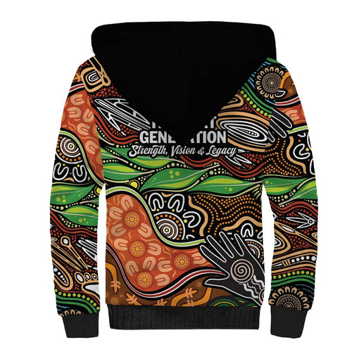 Thriving Together NAIDOC 2025 Sherpa Hoodie Aboriginal Indigenous Art