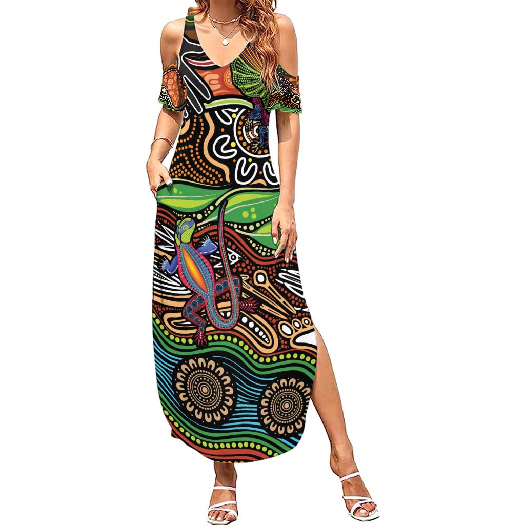 Thriving Together NAIDOC 2025 Summer Maxi Dress Aboriginal Indigenous Art