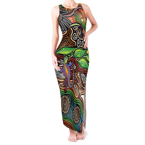 Thriving Together NAIDOC 2025 Tank Maxi Dress Aboriginal Indigenous Art