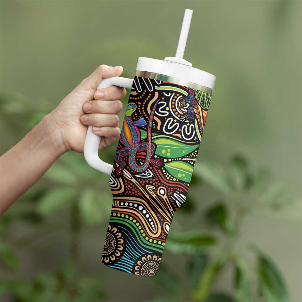 Thriving Together NAIDOC 2025 Tumbler With Handle Aboriginal Indigenous Art