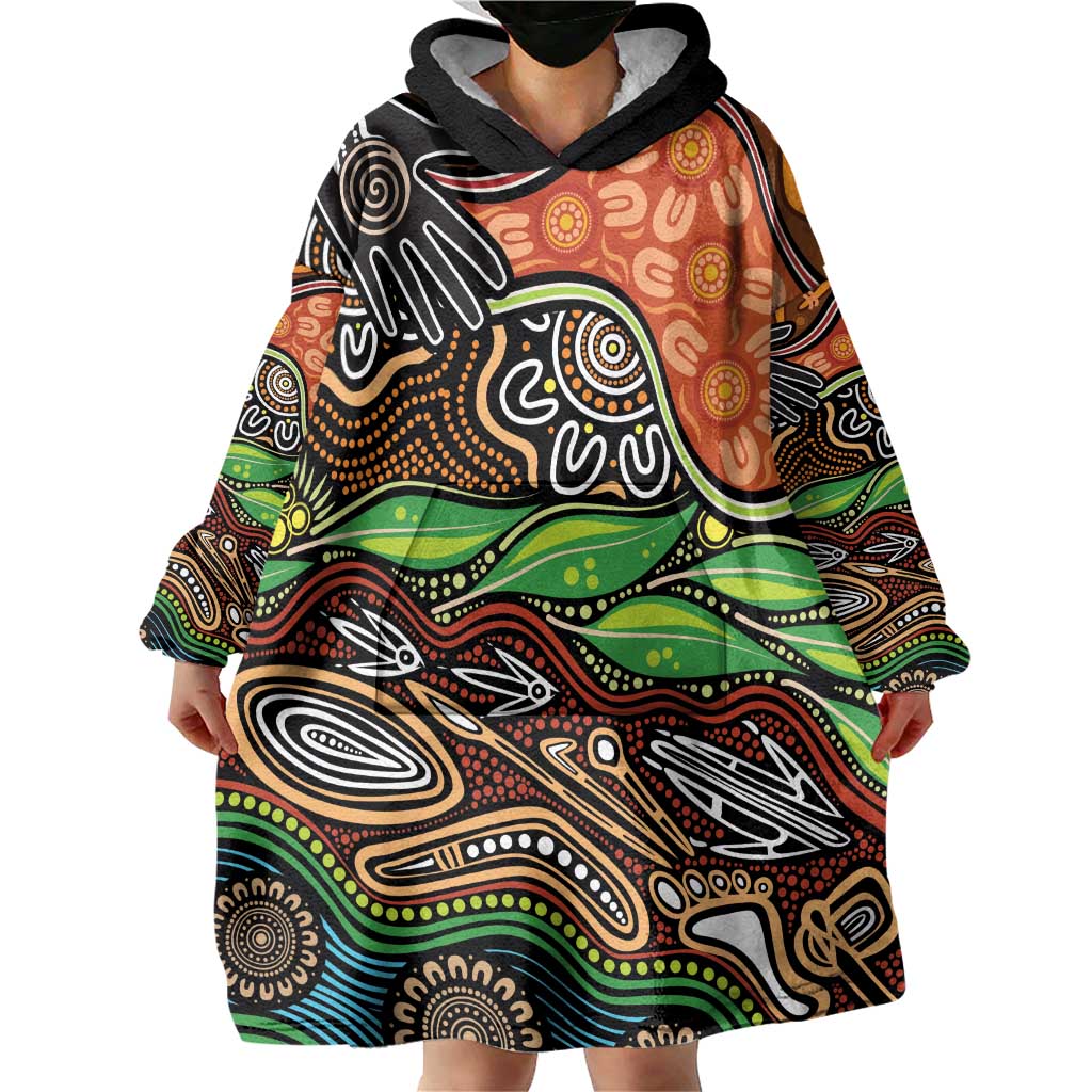 Thriving Together NAIDOC 2025 Wearable Blanket Hoodie Aboriginal Indigenous Art