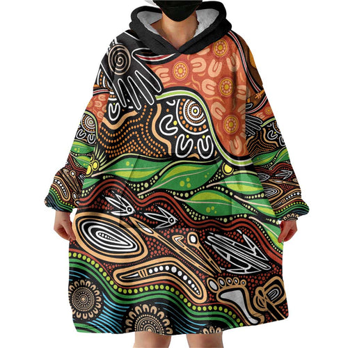Thriving Together NAIDOC 2025 Wearable Blanket Hoodie Aboriginal Indigenous Art