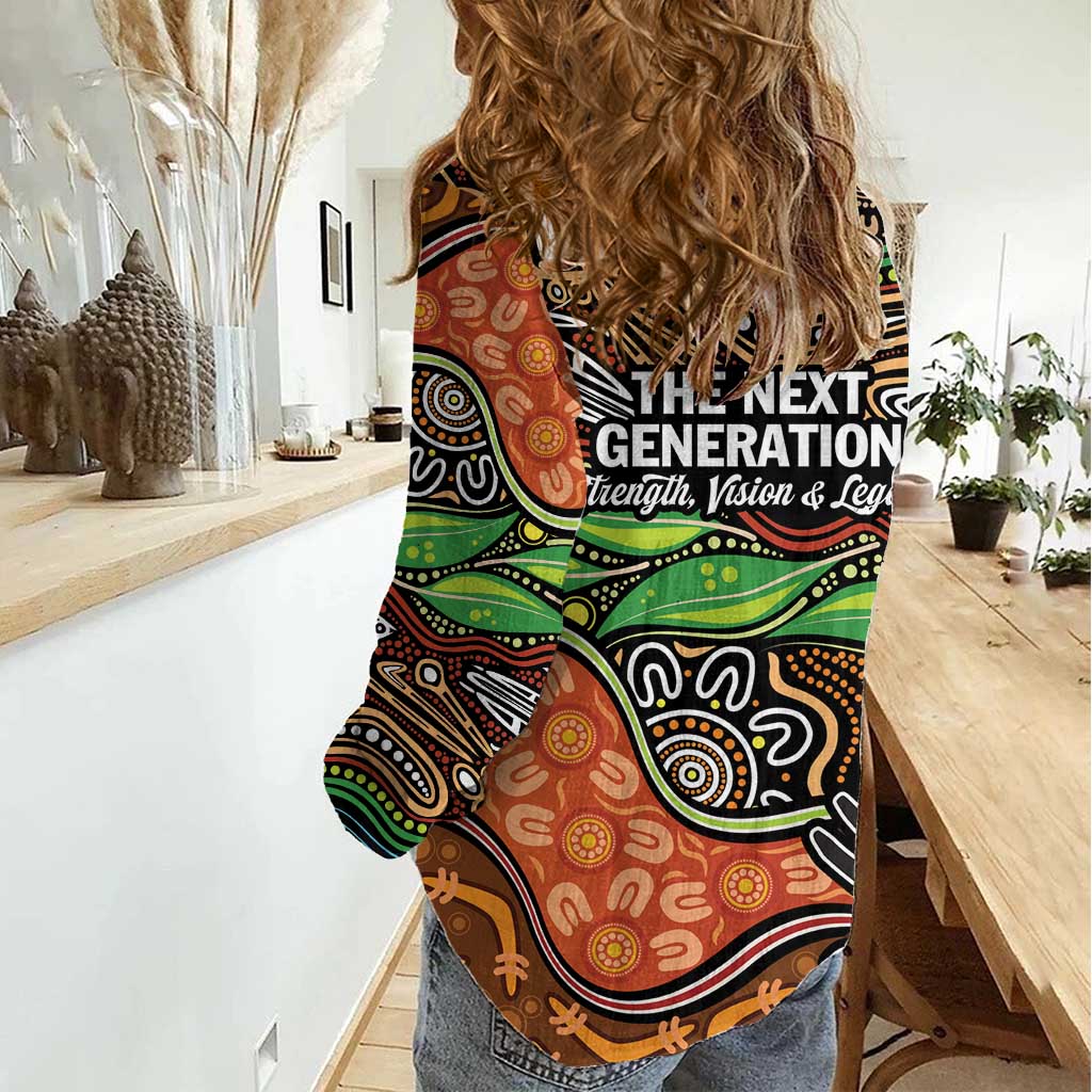 Thriving Together NAIDOC 2025 Women Casual Shirt Aboriginal Indigenous Art