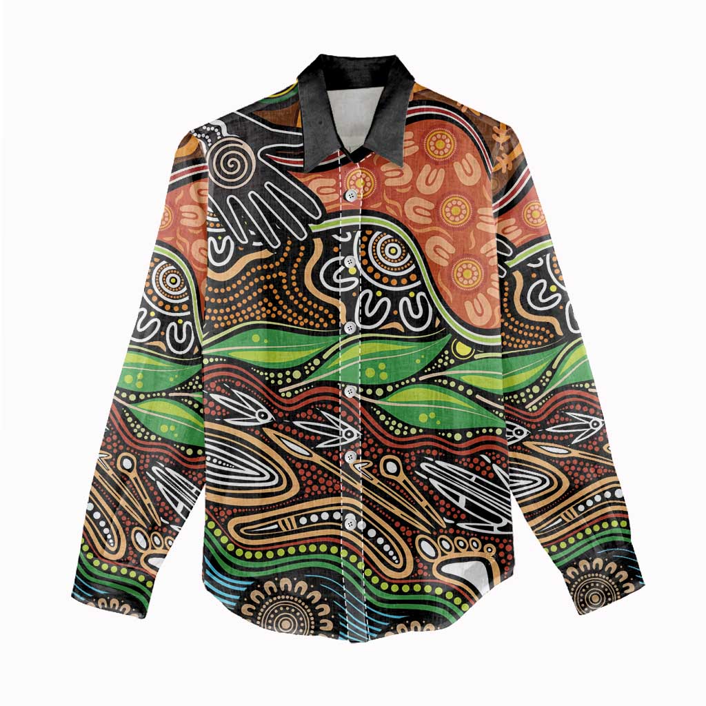 Thriving Together NAIDOC 2025 Women Casual Shirt Aboriginal Indigenous Art