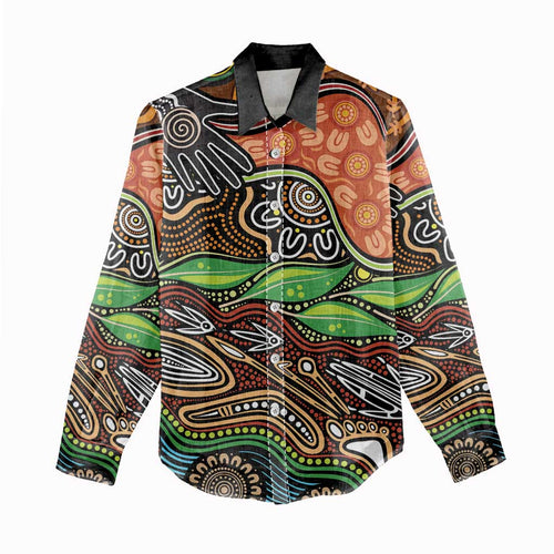 Thriving Together NAIDOC 2025 Women Casual Shirt Aboriginal Indigenous Art