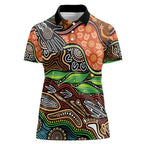 Thriving Together NAIDOC 2025 Women Polo Shirt Aboriginal Indigenous Art