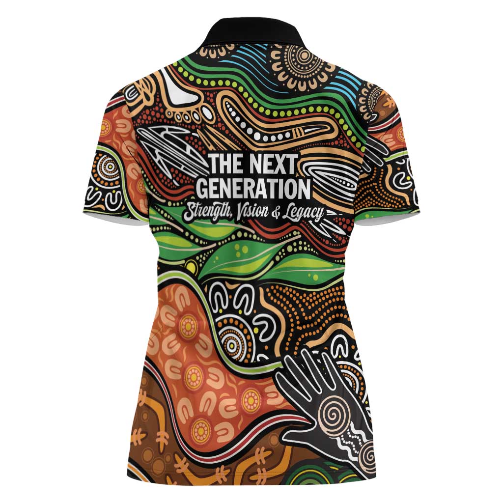 Thriving Together NAIDOC 2025 Women Polo Shirt Aboriginal Indigenous Art