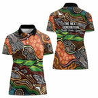 Thriving Together NAIDOC 2025 Women Polo Shirt Aboriginal Indigenous Art