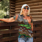 Thriving Together NAIDOC 2025 Women Polo Shirt Aboriginal Indigenous Art