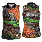 Thriving Together NAIDOC 2025 Women Sleeveless Polo Shirt Aboriginal Indigenous Art