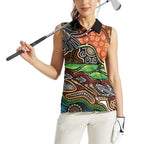 Thriving Together NAIDOC 2025 Women Sleeveless Polo Shirt Aboriginal Indigenous Art