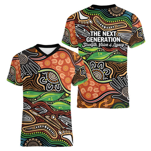 Thriving Together NAIDOC 2025 Women V-Neck T-Shirt Aboriginal Indigenous Art