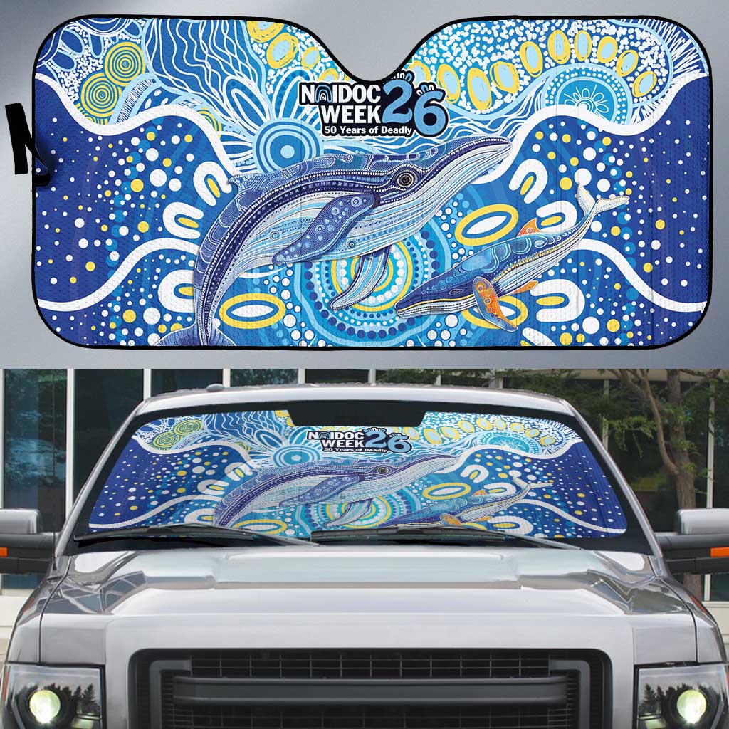 NAIDOC Week 2026 Auto Sun Shade Dreaming of Whales Aboriginal Dot Art