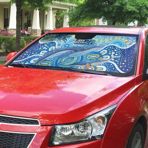 NAIDOC Week 2026 Auto Sun Shade Dreaming of Whales Aboriginal Dot Art