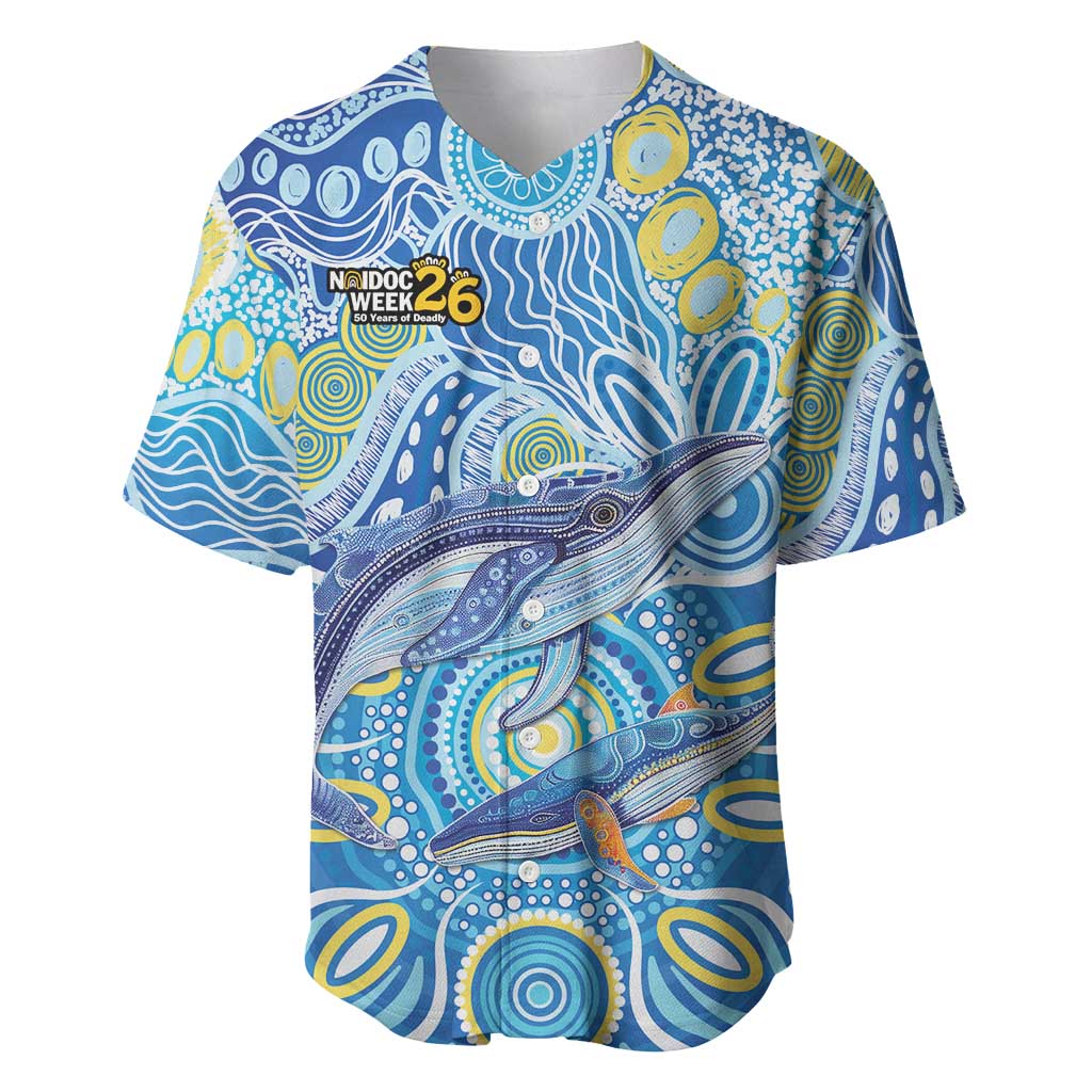 NAIDOC Week 2026 Baseball Jersey Dreaming of Whales Aboriginal Dot Art