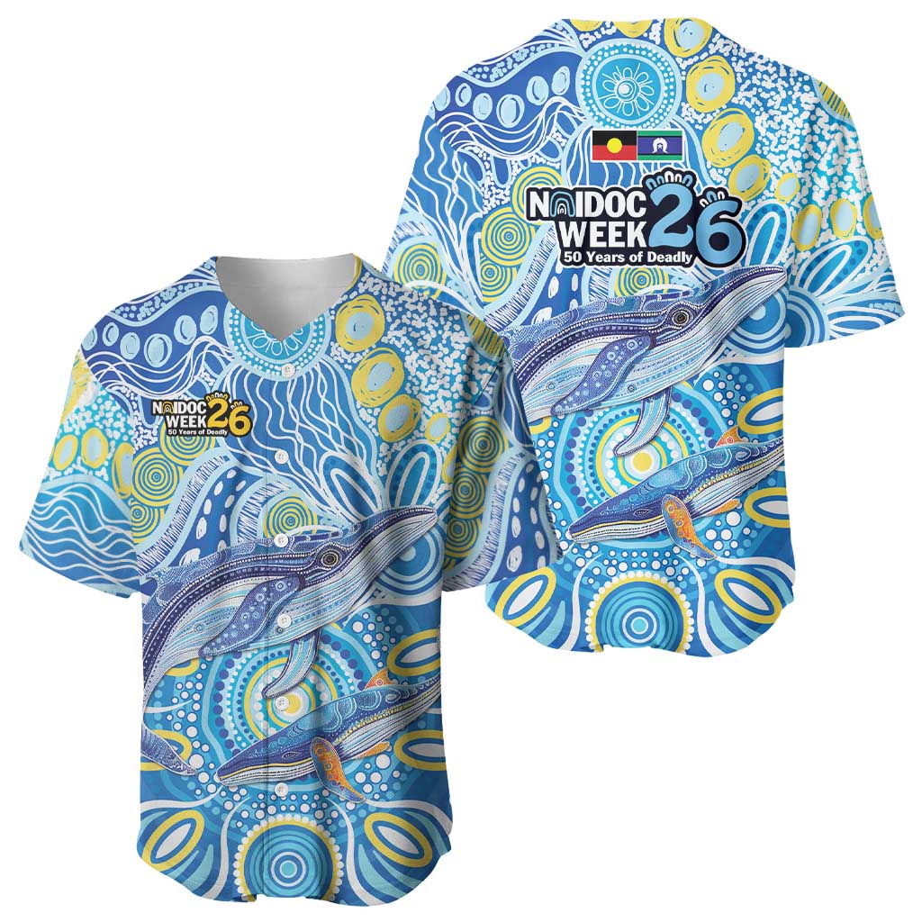 NAIDOC Week 2026 Baseball Jersey Dreaming of Whales Aboriginal Dot Art
