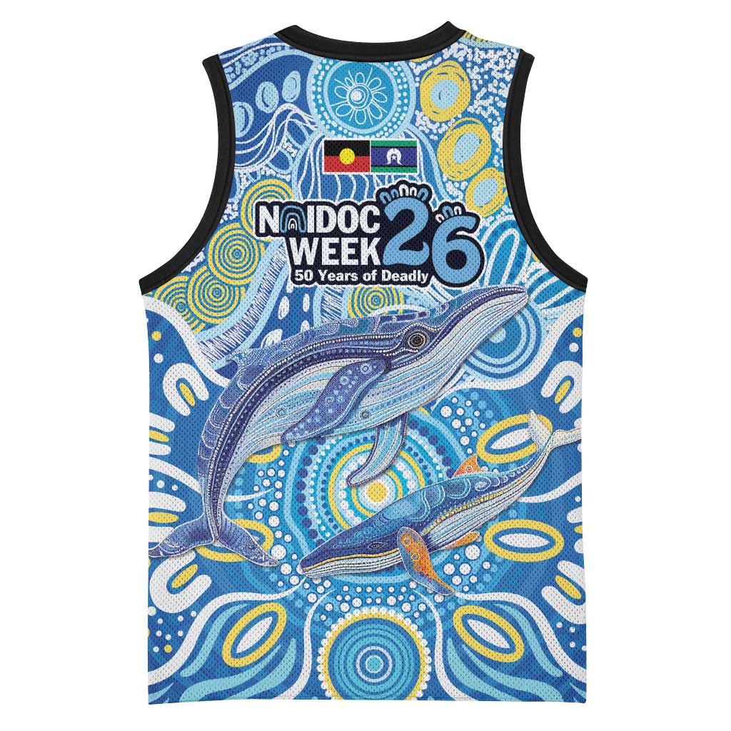 NAIDOC Week 2026 Basketball Jersey Dreaming of Whales Aboriginal Dot Art