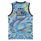 NAIDOC Week 2026 Basketball Jersey Dreaming of Whales Aboriginal Dot Art