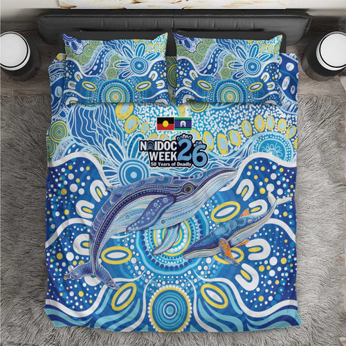 NAIDOC Week 2026 Bedding Set Dreaming of Whales Aboriginal Dot Art